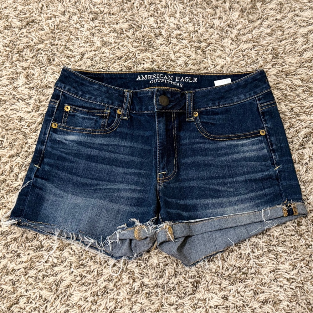 American Eagle Outfitters Dark Blue Denim Shorts
